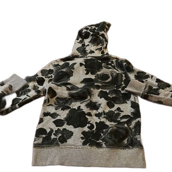 🎁Aeropostale Zip Up Hoodie- Gray/Blk floral pattern- Size S Juniors - Picture 1 of 2